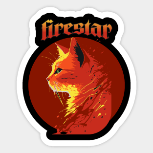 Firestar's Legacy: A Warrior Cat's Journey through Flames Sticker